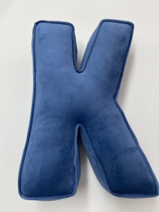Perna XL, 42cm, Hiko Name litera K din catifea albastra sau roz, cu vipusca - Img 2
