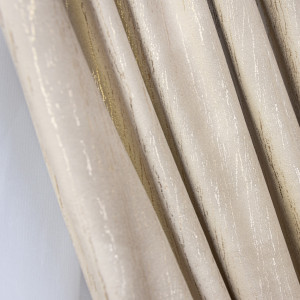 Set 2 draperii Hiko Comfy New Imperial catifea imprimata crem/auriu , cu rejansa - Img 3