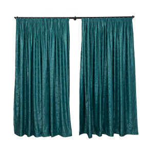 Set 2 draperii Hiko Imperial Garden verde petrol, cu rejansa Premium, creion de 6,5cm - Img 3