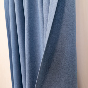 Set 2 draperii opace, Hiko Deluxe Blackout 100%, albastru, cu rejansa - Img 4