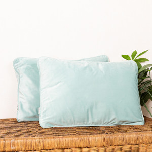 Set 2 perne decorative 2x40x60cm cu fata detasabila, Hiko COMFY catifea ice blue - Img 1