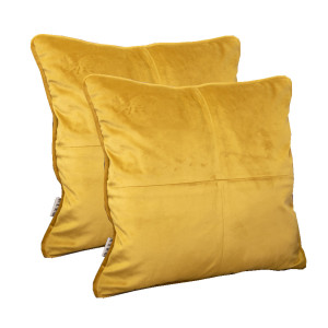 Set 2 perne decorative cu fata detasabila, Hiko COMFY catifea mustar auriu - Img 2