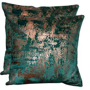 Set doua perne decorative cu fata detasabila, Hiko COMFY IMPERIAL catifea verde smarald 2x40x40cm