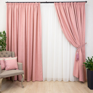 Draperie Hiko BASE roz, cu rejansa, 1 bucata - Img 1