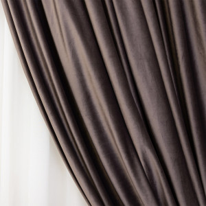 Draperie Hiko Comfy catifea Deep Taupe, cu rejansa, 1 bucata - Img 3
