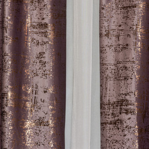 Draperie Hiko COMFY IMPERIAL catifea imprimata, roz murdar, cu rejansa, 1 bucată - Img 3