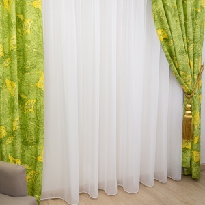 Set 2 draperii bumbac, Hiko Nostalgie Garden, verde, Green Leaf, cu rejansa Premium creion de 6,5cm - Img 7