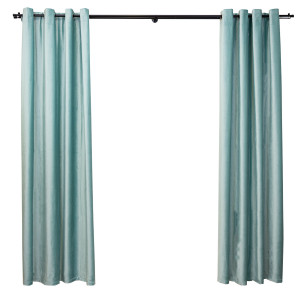 Set 2 draperii Hiko Comfy catifea ice blue, prindere pe inele alama - Img 2