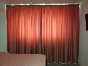 Set 2 draperii Hiko Comfy catifea Somon, cu rejansa Premium, creion de 6,5cm - Img 7