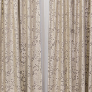 Set 2 draperii Hiko Imperial Garden bej, cu rejansa Premium, creion de 6,5cm - Img 2