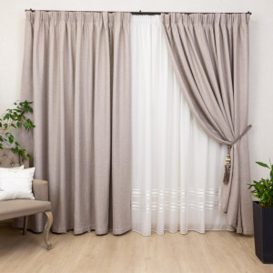 Set 2 draperii Hiko Lux Blackout grej, cu rejansa - Img 1