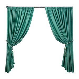 Set 2 draperii opace Hiko Blackoutm, dimout verde intens, cu rejansa Premium, creion de 6,5cm - Img 2