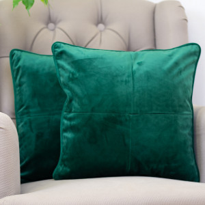 Set 2 perne decorative cu fata detasabila, Hiko COMFY catifea verde smarald - Img 1