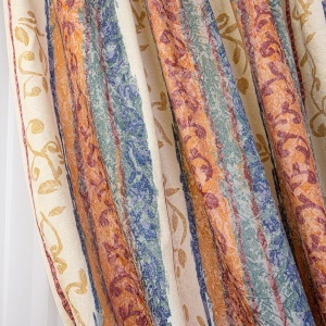 Set 5 piese draperii bumbac, scurte Hiko Nostalgie Garden cu doua bentite si o perdea Ana Soft, cu rejansa - Img 2
