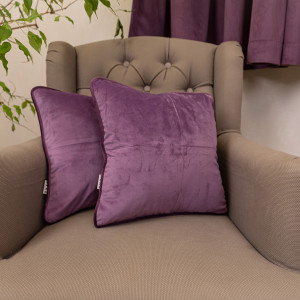 Set doua perne decorative cu fata detasabila, Hiko COMFY catifea mov - Img 1