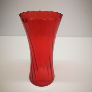 VAZA STICLA 25CM SPIRALA ROSIE 8225
