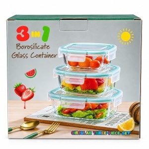 SET 3 CASEROLE STICLA PATRATE Y-420 614-3 (12/BAX)