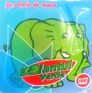 SERVETELE MASA 30*30CM 100/SET ELEFANT VERDE 1STR - Img 2