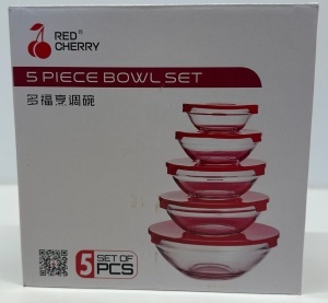 SET CASEROLE STICLA CU CAPAC 5/SET 130ML-1000ML
