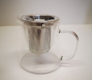 CEAINIC STICLA CU SITA SI CAPAC INOX 450ML