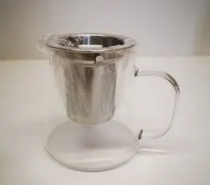 CEAINIC STICLA CU SITA SI CAPAC INOX 450ML