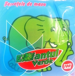 SERVETELE MASA 30*30CM 100/SET ELEFANT VERDE 1STR