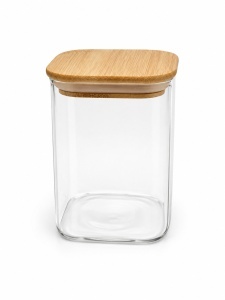 RECIPIENT STICLA CU CAPAC LEMN 350ML 810 614-12 (120/BAX)