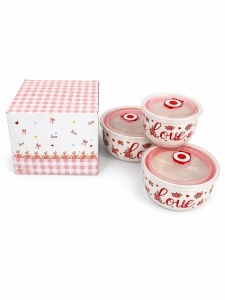 SET CASEROLE CERAMICA 3/SET CU CAPAC 514-6