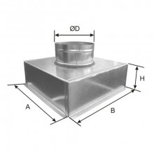 Plenum box with top entry