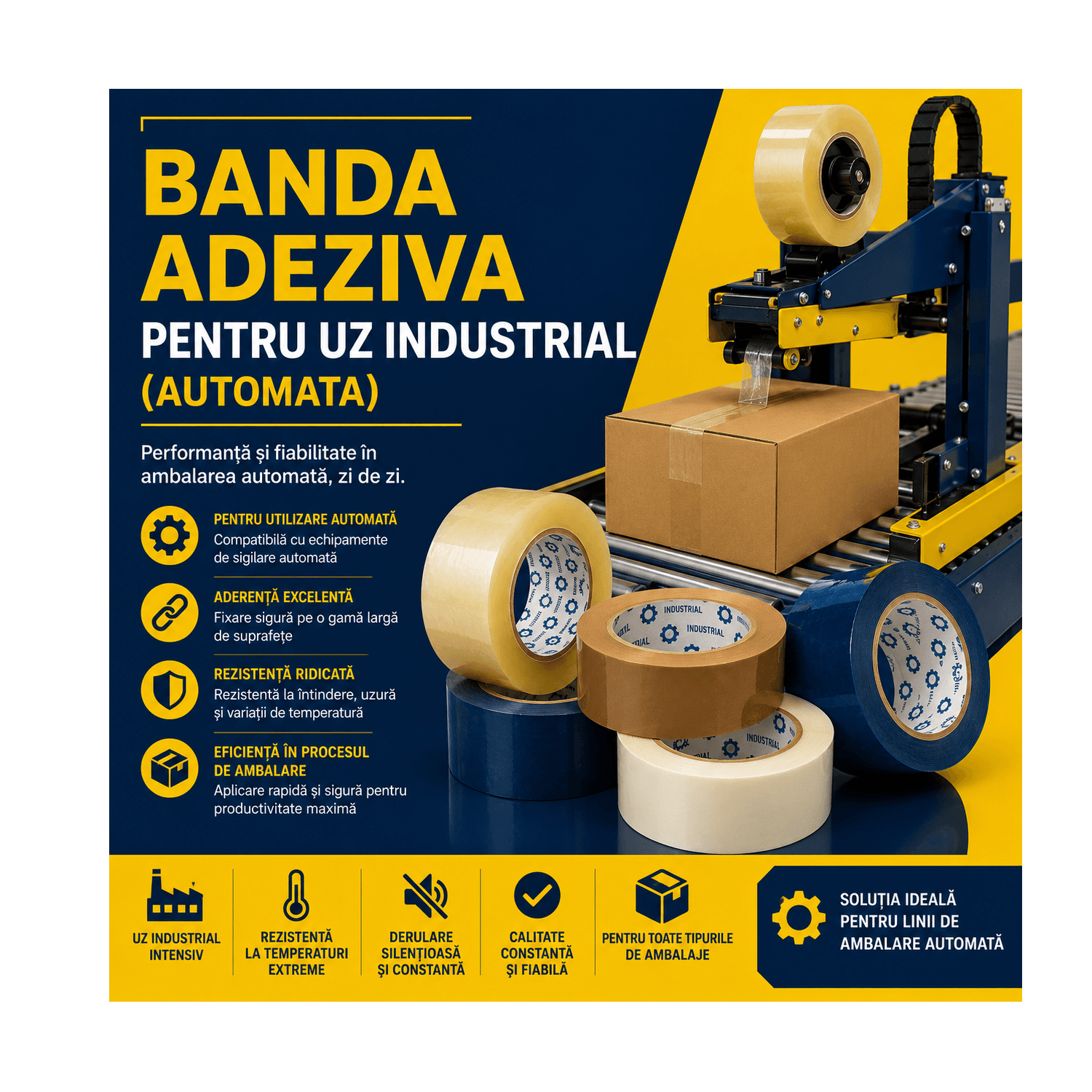 Banda adeziva pentru uz industrial (automata)
