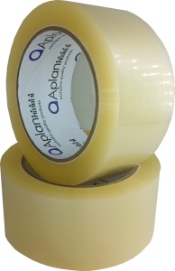Banda adeziva acrilica AplanTape 48 mm x 120 m, Transparent – rezistenta, pentru ambalare profesionala