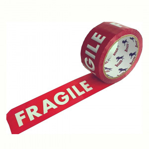 Bandă adezivă FRAGILE rosu 48mmX60m