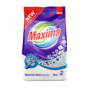 Detergent rufe pudra , Sano Maxima, 4 Kg, Mountain Fresh