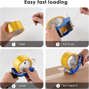 Dispenser Manual Profesional pentru Banda Adeziva 48/50 mm PROSUN Albastru – Aplicator Banda pentru Ambalare si Colete - Img 6