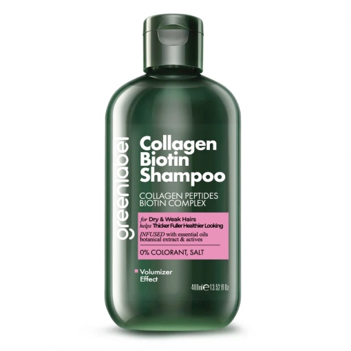 Șampon Profesional Greenlabel cu biotină, fără colagen și parabeni, 400 ml