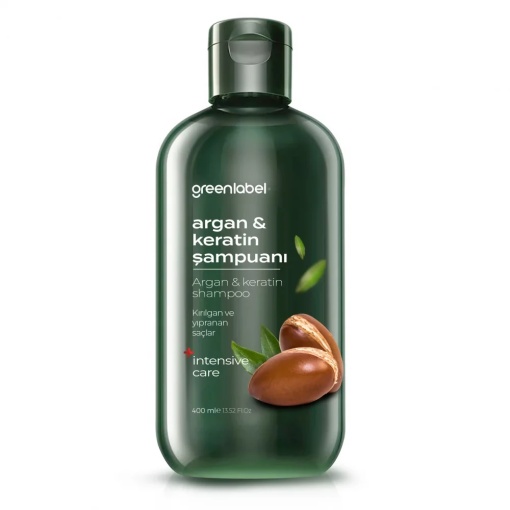 Șampon Profesional Greenlabel cu Ulei de Argan și Keratină 400ML.