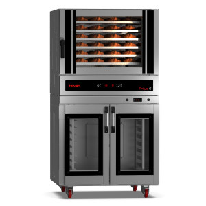 Cuptor electric digital cu convectie, Trilye 6 tavi 600x400mm, cu umidificare si dospitor