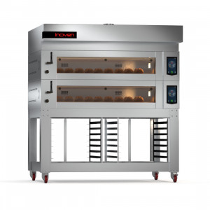 Cuptor electric pentru panificatie Koza cu 2 camere si suport, 8 tavi 600x400mm