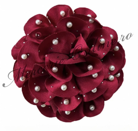 Aplicatie floare 3D cu Perle si Strasuri, cca 13cm, (la bucata) Cod:2991 - Img 3
