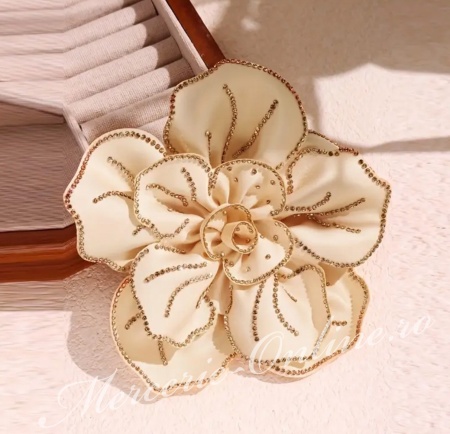 Aplicatie floare 3D cu Strasuri, cca 14cm, (la bucata) Cod:3437 - Img 4
