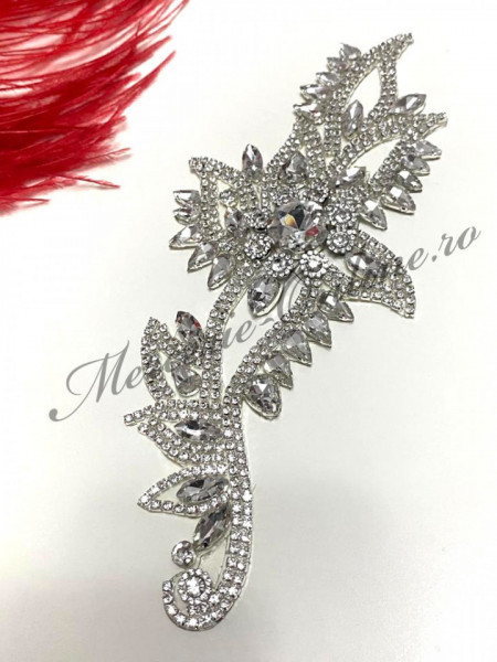 Aplicatie Termoadeziva cu Cristale, Crystal, 10x22cm (la bucata) Cod:2377