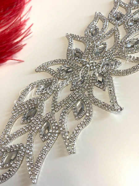Aplicatie Termoadeziva cu Cristale, Crystal, 11x31cm (la bucata) Cod:2380 - Img 2