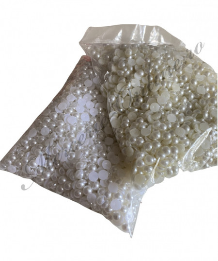 Jumatati de perle, diverse marimi, Alb/Ivoire, (500grame/punga) Cod:2153