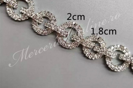Lant decorativ cu strasuri, 2cm (la metru) Cod:2508 - Img 2