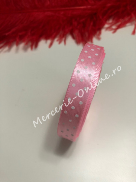 Panglica satin cu buline, latime 1.2cm, (23metri/rola) Cod:1243 - Img 5