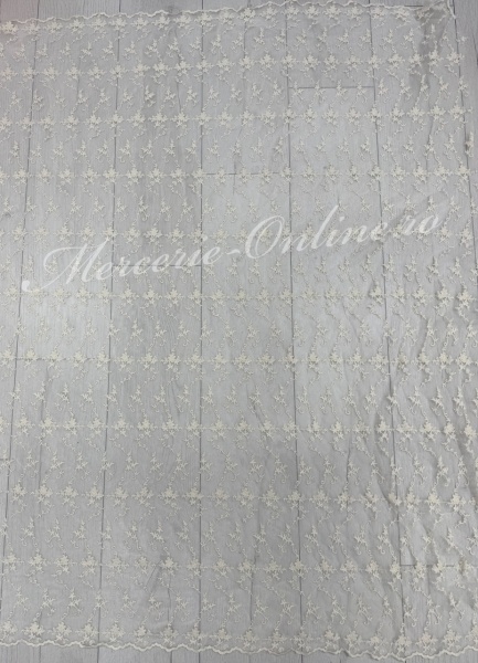 Tulle cu Broderie Bumbac, latime 140cm (la metru), Cod:3978 - Img 3