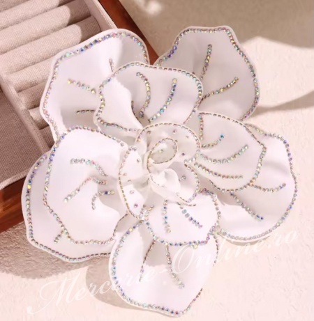 Aplicatie floare 3D cu Strasuri, cca 14cm, (la bucata) Cod:3437 - Img 5