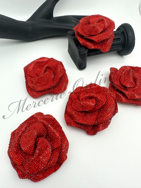 Aplicatie Floare 3D tip Trandafir cu Strasuri, 6cm(la bucata) Cod:3352 - Img 3