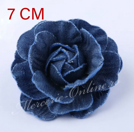 Aplicatie Floare Denim, 7cm (la bucata) Cod:3117