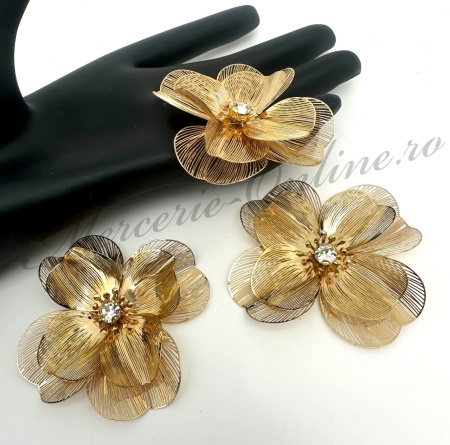 Aplicatie metalica floare, 6cm (la bucata) Cod:3649 - Img 3